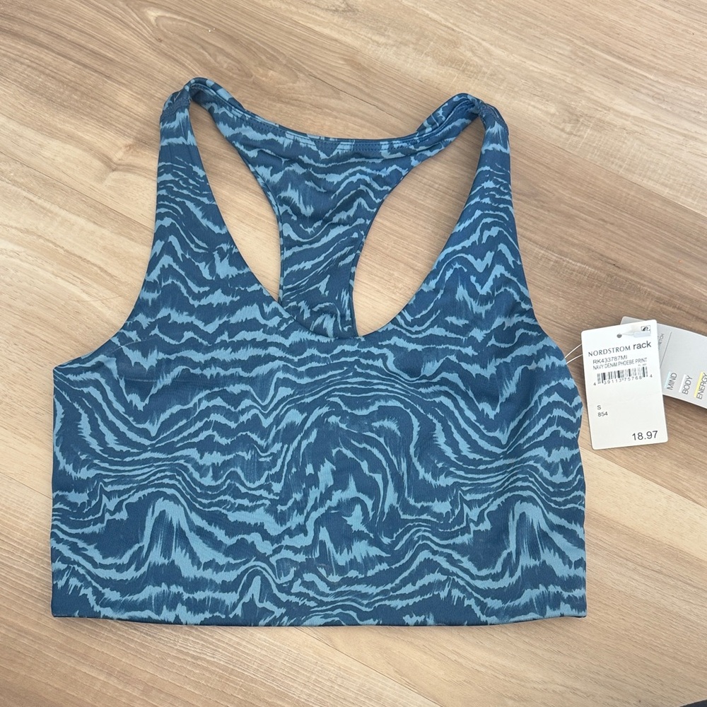 Z by Zella Blue Patterned Sports Bra